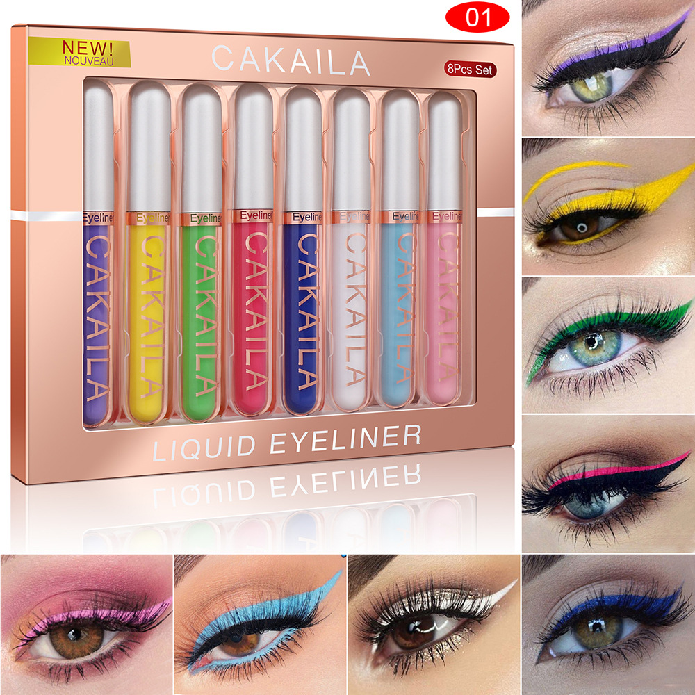 Beauty Makeup Eyeshadow - 8-kleuren set waterdichte eyelinerpennen langdurige glitter
