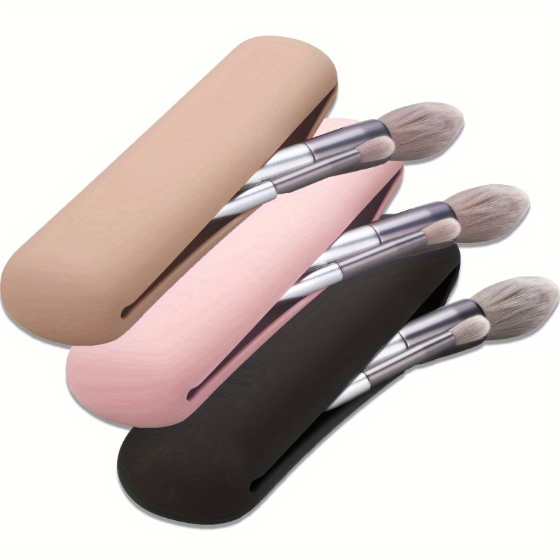 Makeup Beauty Ro - Reismake-upborstelhouder, siliconen trendy en draagbare cosmetische