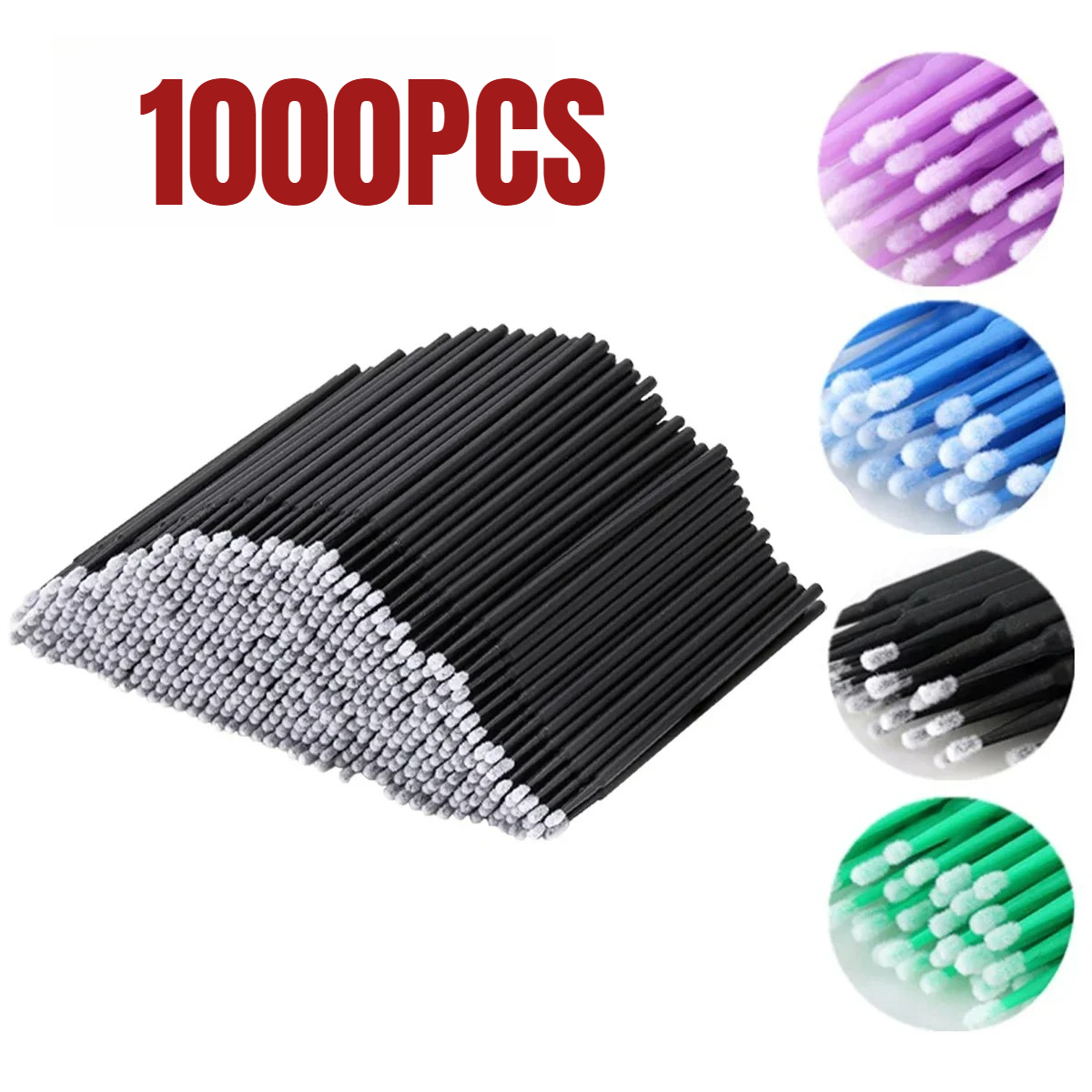 Beauty For Makeup - 1000/500PCS Wimperreinigingsborstel Zeer Kleurrijke Schoonheid Make-up