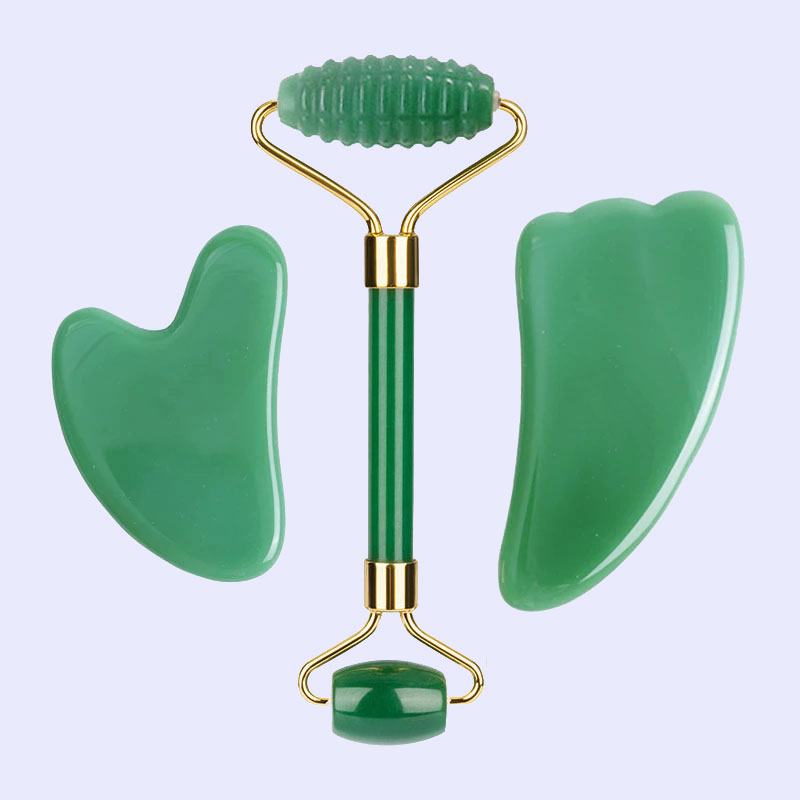 Jade Roller Gua Sha - Aventurijn Jade Roller Massager voor gezicht