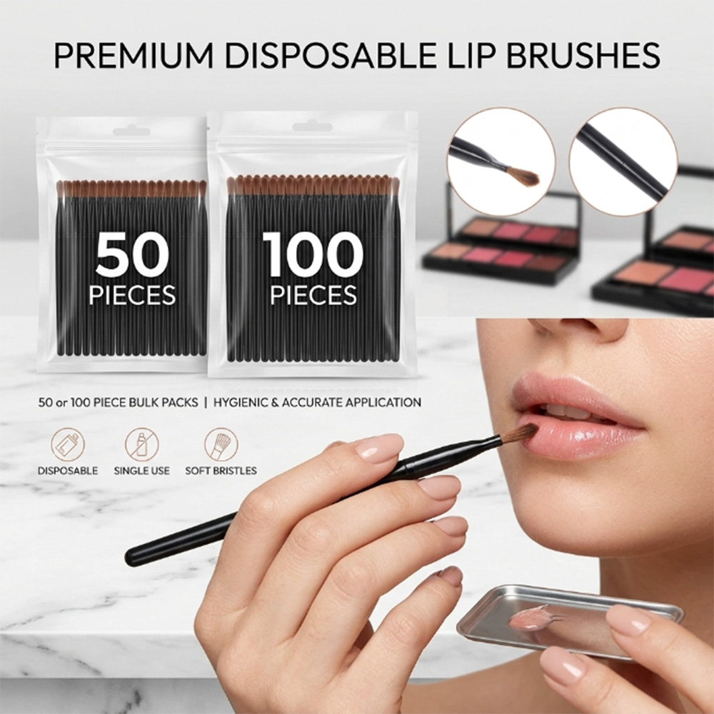 Beauty For Makeup - 50/100 stuks wegwerp lippenborstelset lippenstiftglansstokjes applicator