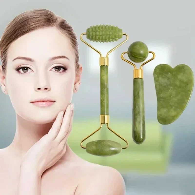 Jade Roller Gua Sha - Natuurlijke Jade Roller Gezicht Gua Sha,
