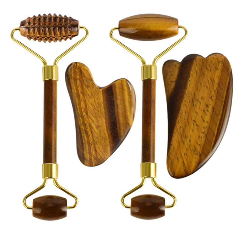 Jade Roller Gua Sha - Natuurlijke Tijgeroog Jade Roller Guasha Mooie