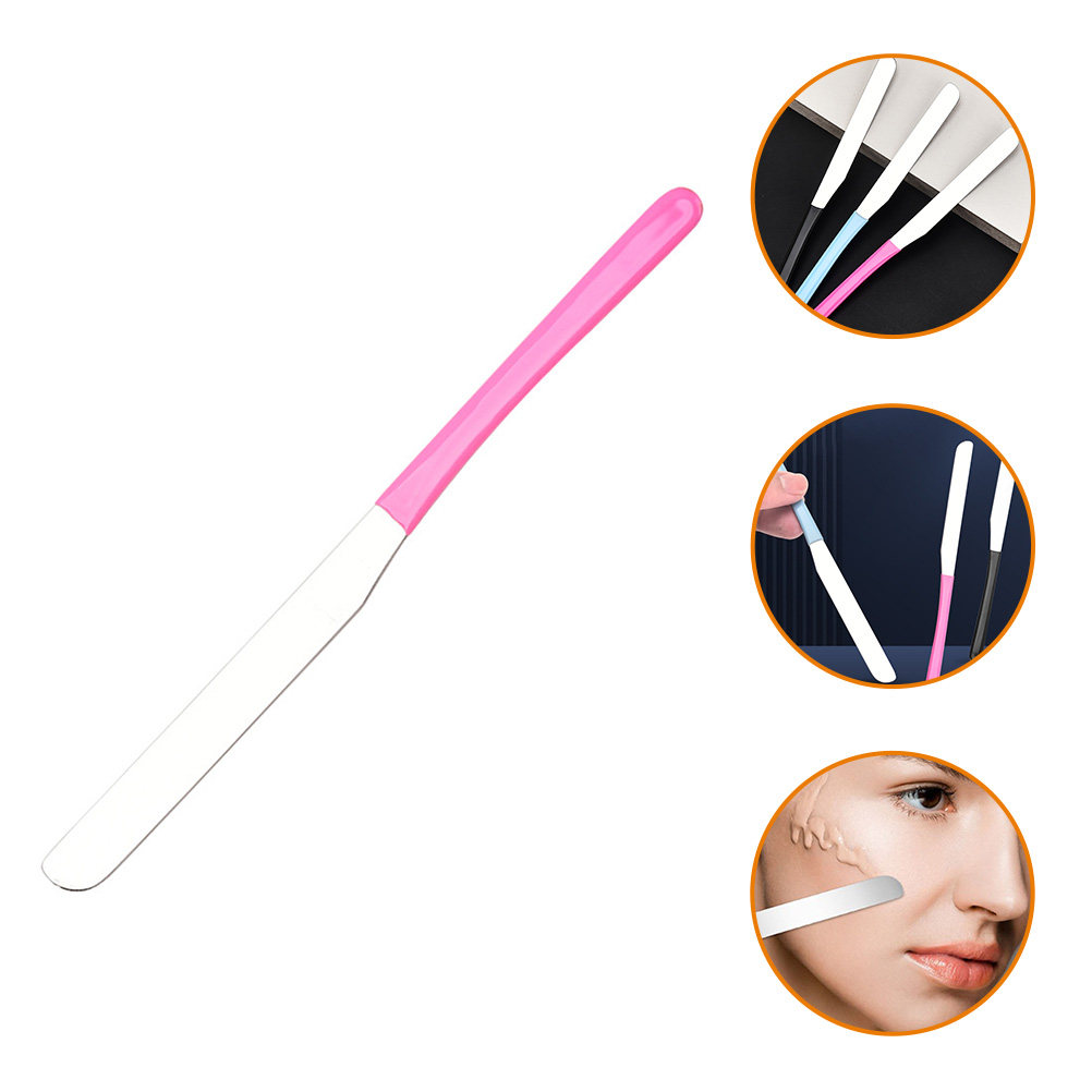 Beauty Makeup Tool - Roestvrijstalen make-upspatel met lange metalen handgreep,