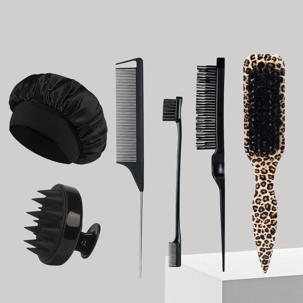 Hair Scalp Massager - 6-delige haarstylingset - hoofdmassage shampoo borstel,