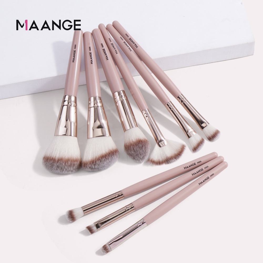 Beauty Makeup Eyeshadow - Maange 9 Stuks Foundation Make-Up Borstel