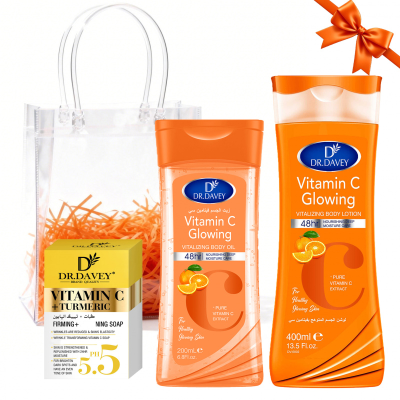 Vitamin C Serum Face - DR.DAVEY VITAMIN C Huidverzorgingsset 3-delig: Bodylotion