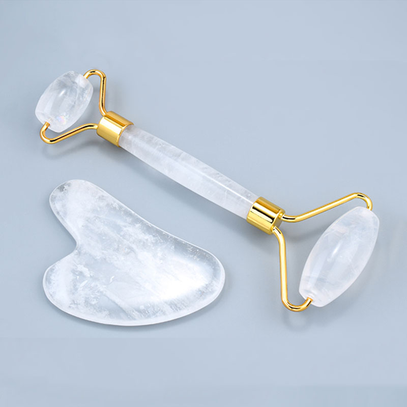 Jade Roller Gua Sha - Natuurlijke Witte Kristal Gezicht Massage Roller