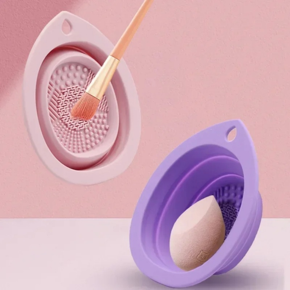 Beauty Makeup Tool - Siliconen make-upborstel Reinigingskom Opvouwbare wasmat Draagbare