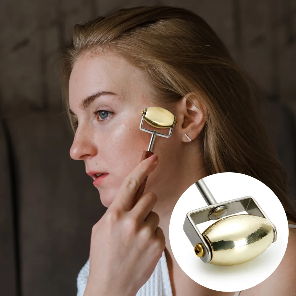 Jade Roller Gua Sha - RVS puntige roller dubbele kop jade